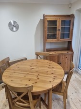 IKEA LEKSVIK Round Extending Dining Table & 4 Matching Chairs AND Welsh Dresser