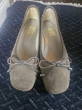 Riva TAUPE Leather Suede Size 3 New Bally Court Shoes Made In Italy