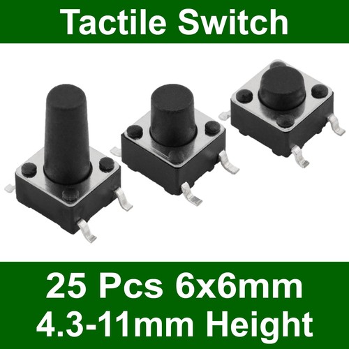 25pcs 6x6mm tactile momentary - tactile,