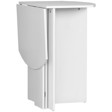 HOMCOM Foldable Dining Table Compact Drop Leaf Table for Kitchen White
