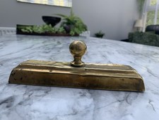 Antique late 1800s Fire Poker Rest Brass Paperweight door stop collectible ￼