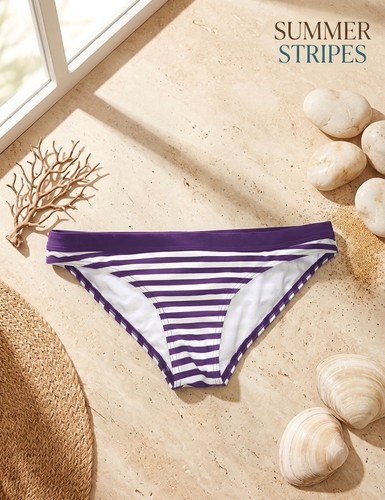 Striped bikini bottoms - striped,