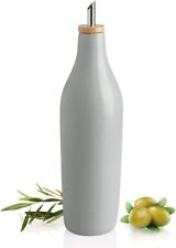 Sweejar Home Ceramic Olive Vegetable Opaque Oil Cruet Container, 17oz, Gray