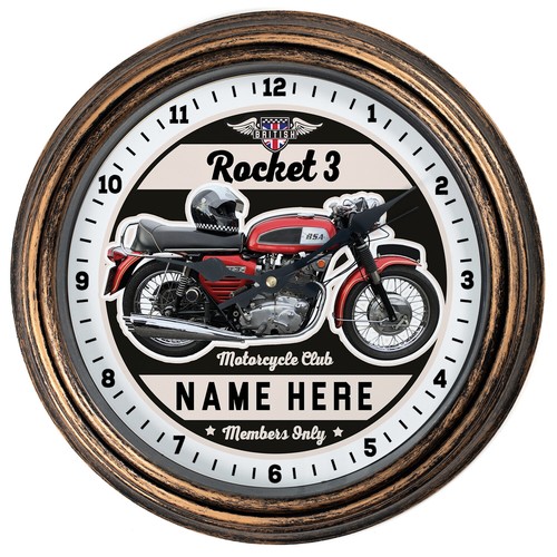Personalised motorcycle clock - motorcycle,