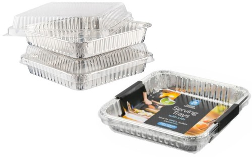 Square foil serving - foil, tray
