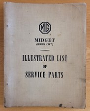 ORIGINAL FACTORY MG TF MIDGET ILLUSTRATED LIST OF SERVICE PARTS MAY 1954