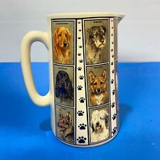 Dog Breeds Pitcher Jug DOMESTIC DOGS 7.5" x 5" Diamond Print & Ceramics