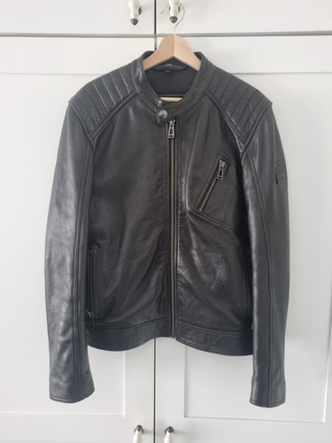 Belstaff mens black leather - black,