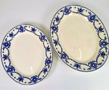 Blue & White Antique Plates Serving Platters by Samual Radford Fenton c1890