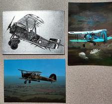 Fairey Swordfish (2) and Fairey Flycatcher postcards circa, 1970's