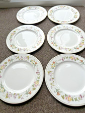WEDGWOOD MIRABELLE BONE CHINA SET OF SIX DINNER PLATES