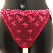 Red Floral Sheer Thong Panty