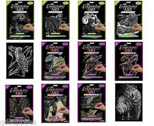 29 DESIGNS AVAILABLE SILVER & HOLOGRAPHIC SCRAPER FOIL ENGRAVING ART KITS & TOOL