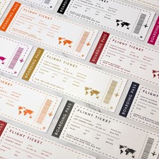 Custom Flight Ticket Poster Print Holiday Boarding Pass Gift Birthday