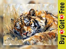 Resting Tiger Artwork 12"x8"