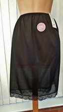 MARLON BLACK 23" CLING RESIST WAIST HALF SLIP UNDERSKIRT 10 - 20 BNWT