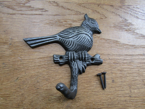 Rustic iron coat hook - , bird