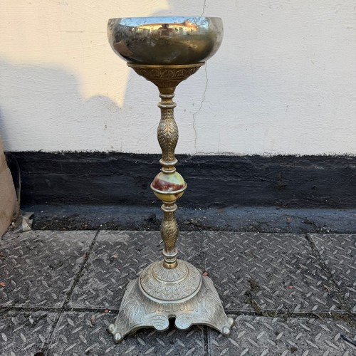 Vintage brass onyx floor - brass,