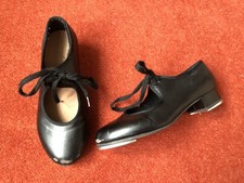 BLOCH Tap Shoes Dance Shoes Girls Kids Low 1" Heel Taps Black size 12 1/2