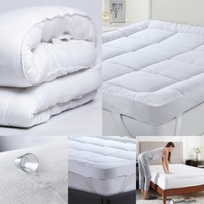 THICK 4" INCH MATTRESS TOPPER SUPER SOFT WATERPROOF MATTRESS PROTECTORS 4 SIZES