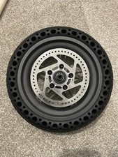 Scooter Rear Wheel Assembly 8.5in Solid Tire Wheel Hub 110mm Brake Disk 