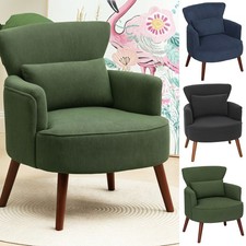 Upholstered Armchair with Rubber Wood Legs for Living Room
