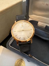 OMEGA Plaque Gold Plated Vintage Watch 1950s Swiss Movement Working Rare