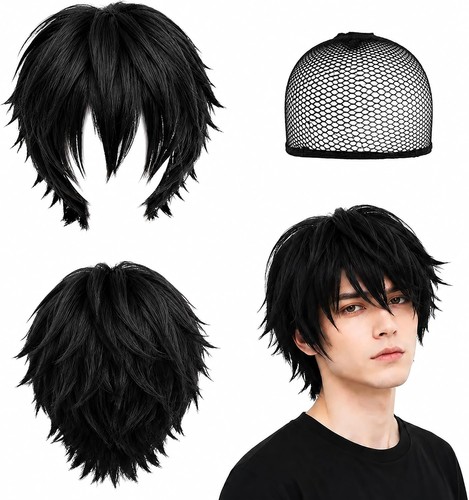 Anime short wig black for - anime,