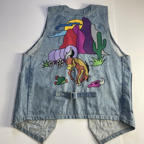 Handmade blue denim sleeveless - blue,