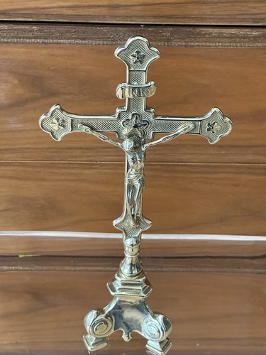 Vintage antique brass altar - brass,