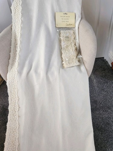 Vintage cream lace edged - lace, voile