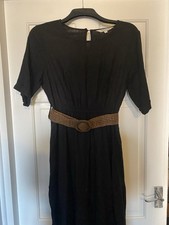 Apricot Black Dress with Belt