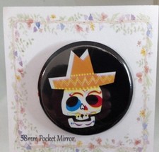 Pocket Mirror Mexican Skull