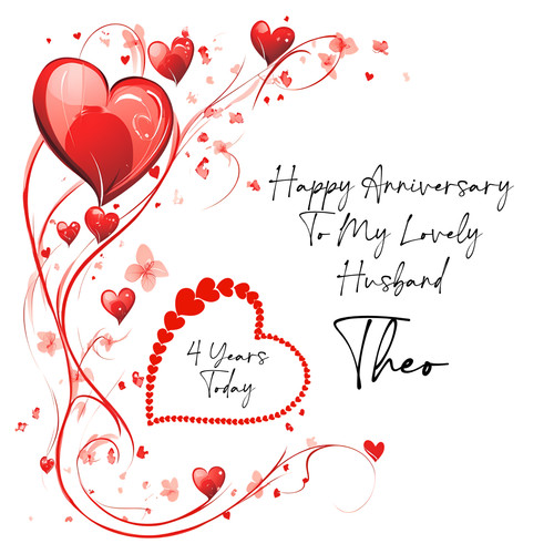 Personalised anniversary card - personalised,