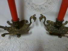A PAIR ANTIQUE VINTAGE BRASS
