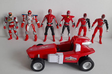 6 Red Power Rangers figures &
