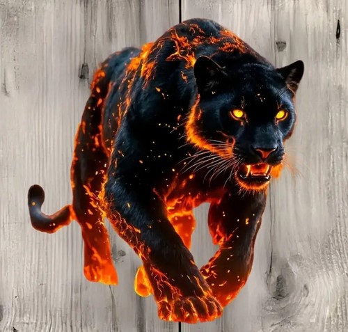 Colourful black panther - colourful, car
