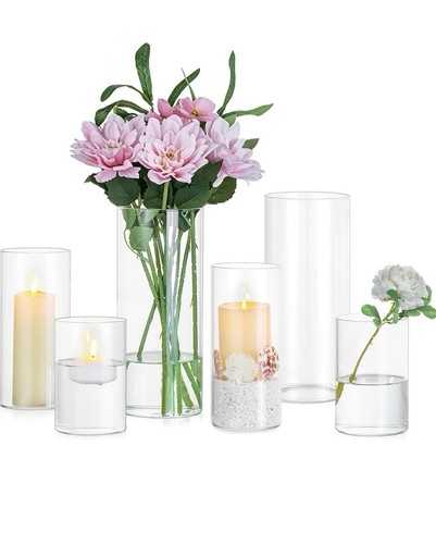 Glass cylinder vase - glass,