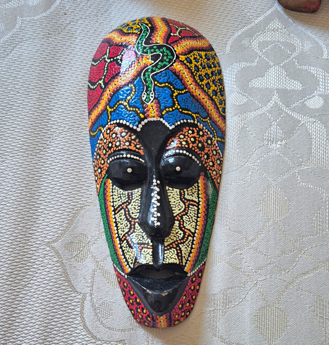 Hand painted wooden tribal - painted,