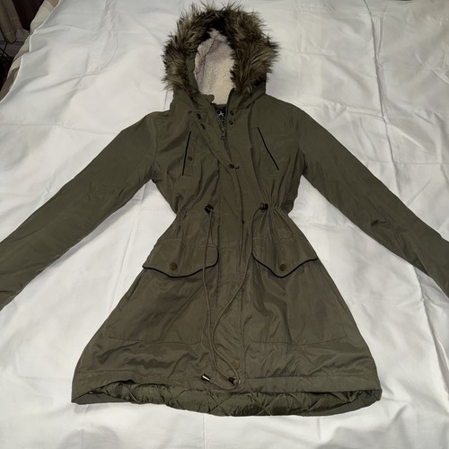 Women khaki parka - parka, coat