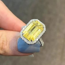 6Ct Emerald Cut Yellow Canary