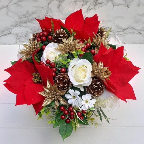 Artificial silk flowers red - silk,