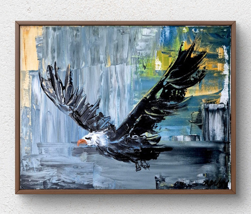 Original hand painted eagle - original,