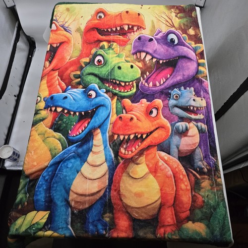 Cartoon dinosaur print blanket - dinosaur,