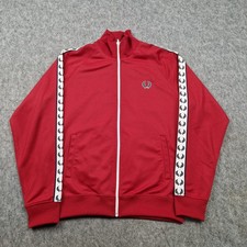 Fred Perry Jacket Mens Medium Red  Tracksuit Track Top Casual Mod Ska Retro