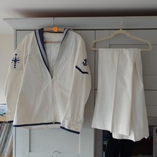 Royal Navy Class 2 Sailor collar White Middy with insignia,shirt and trousers .