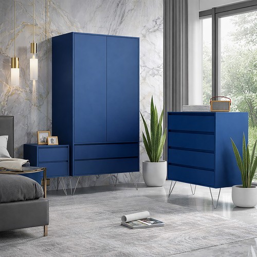 Navy blue piece bedroom - blue,