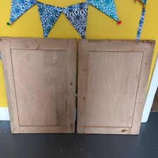 Antique Vintage Wood Wooden Pine Cabinet Cupboard Doors 54cm x 79cm x 3cm