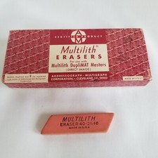 10 Addresograph Multigraphics "Multilith" Erasers No. 40-2546 and Box