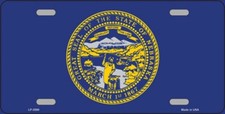 NEBRASKA STATE FLAG METAL AUTO